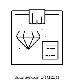 jewelry product in box line icon vector. jewelry product in box sign. isolated contour symbol black illustration