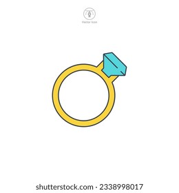 Jewelry Ring icon symbol vector illustration isolated on white background