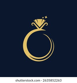 jewelry ring logo icon vector concept design template web