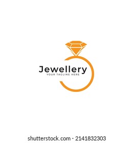 jewelry ring logo vector template.