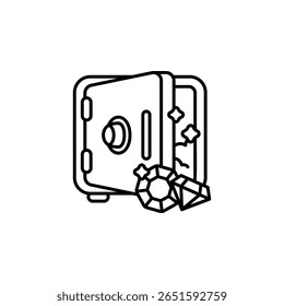 Schmuck-Safe-Box, Vektorsymbol. Schmuck Symbol Linienstil. perfekte Verwendung für Logo, Präsentation, Website und mehr. moderne Icon Design Outline Stil