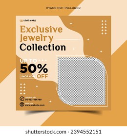 Jewelry sale  social media instagram post banner or square flyer vector design