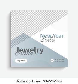 Jewelry sale social media post and ad banner