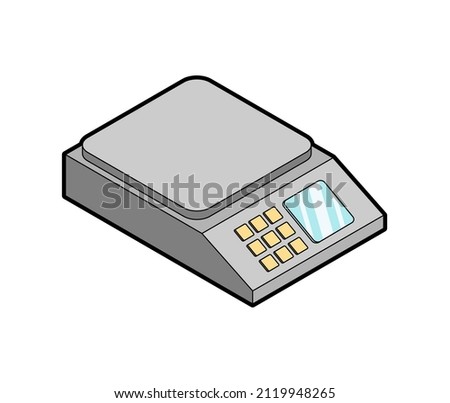 Jewelry scales isolated. kitchen scales Vector illustration