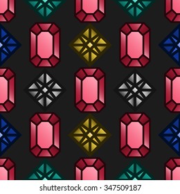 jewelry seamless pattern on black background