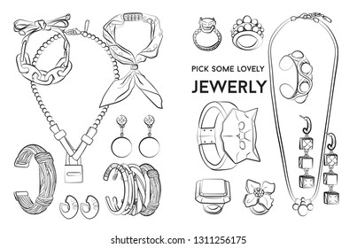 jewelry set Fashion vector illustration vector  object isolated ring earrings necklace bracelet
