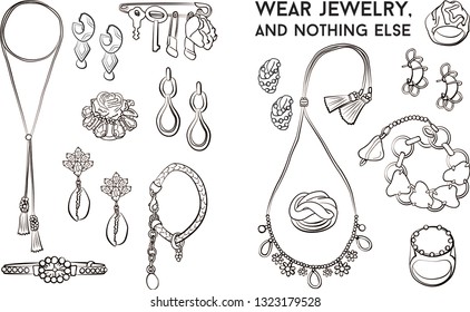 jewelry set Fashion vector illustration vector  object isolated ring earrings necklace bracelet
