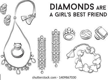 jewelry set Fashion vector illustration vector  object isolated ring earrings necklace bracelet