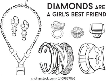 jewelry set Fashion vector illustration vector  object isolated ring earrings necklace bracelet