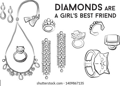 jewelry set Fashion vector illustration vector  object isolated ring earrings necklace bracelet