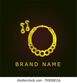 Jewelry Set golden metallic logo