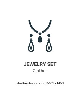 Jewelry set vector icon on white background. Flat vector jewelry set icon symbol sign from modern clothes collection for mobile concept and web apps design.