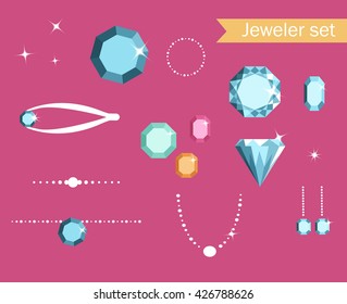 Jewelry set. Vector illustration. Flat