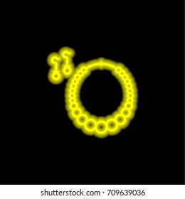 Jewelry Set yellow glowing neon ui ux icon. Glowing sign logo vector