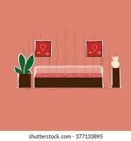 Jewelry Shop Shelf Store Interior Flat Vector Illustration