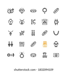 Jewelry Sign Thin Line Icon Set Stock Vector (Royalty Free) 1832094109 ...