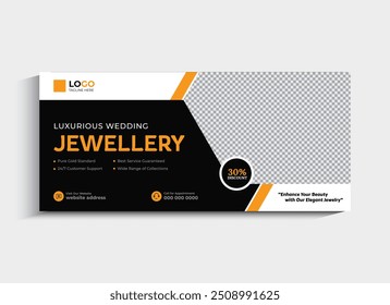 Jewelry social media cover or web banner template design