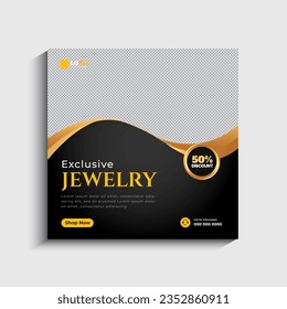 Jewelry social media post and web banner template