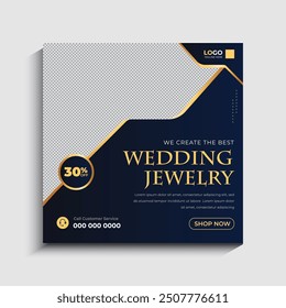 Jewelry social media post or web banner template design