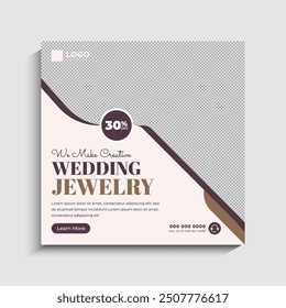 Jewelry social media post or web banner template design