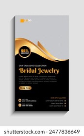 Jewelry social media story or web banner template