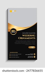 Jewelry social media story or web banner template