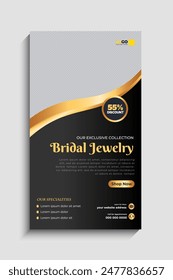 Jewelry social media story or web banner template