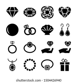 jewelry solid icons vector design