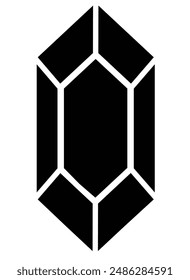Jewelry stone, jewelry insert made of precious stone - vector silhouette picture for a logo or pictogram. Faceted Crystal for jewelry.