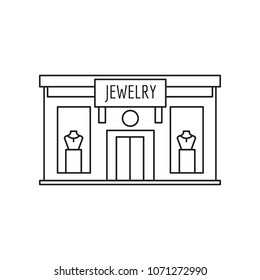 Jewelry Store front icon. Outline Jewelry Store front vector icon for web design isolated on white background