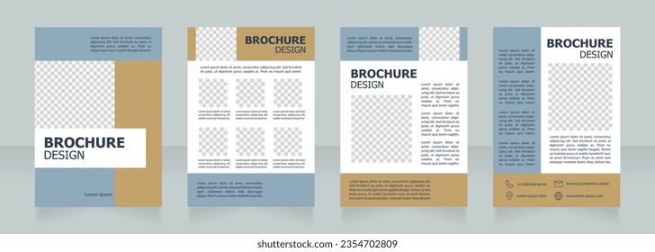 Jewelry store goods catalogue blank brochure design. Template set with copy space for text. Premade corporate reports collection. Editable 4 paper pages. Tahoma, Myriad Pro fonts used