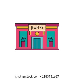 Jewelry store icon. Cartoon Jewelry store vector icon for web design isolated on white background