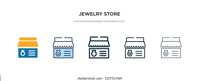 jewelry store icon in different style vector illustration. two colored and black jewelry store vector icons designed in filled, outline, line and stroke style can be used for web, mobile, ui