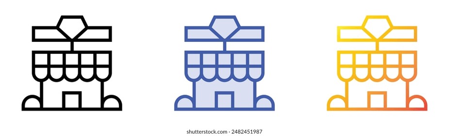 jewelry store icon. Linear, Blue Fill and Gradient Style Design Isolated On White Background