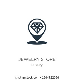 Jewelry store icon vector. Trendy flat jewelry store icon from luxury collection isolated on white background. Vector illustration can be used for web and mobile graphic design, logo, eps10