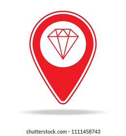 jewelry store map pin icon. Element of warning navigation pin icon for mobile concept and web apps. Detailed jewelry store map pin icon can be used for web and mobile on white background