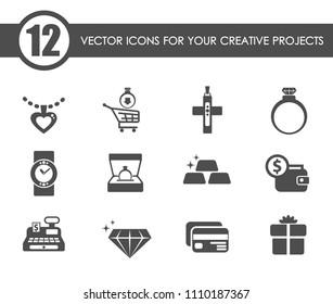 jewelry store vector icons for your creative ideas