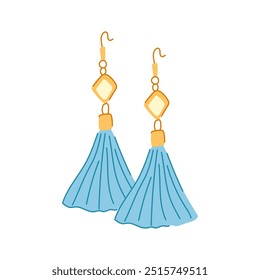 brincos de joia tassel cartoon. acessórios estilo, tendência artesanal, chique elegante joias tassel brincos sinal. símbolo isolado vetor ilustração