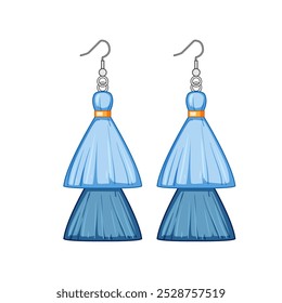 brincos de joia tassel cartoon. acessórios estilo, tendência artesanal, chique elegante joias tassel brincos sinal. símbolo isolado vetor ilustração