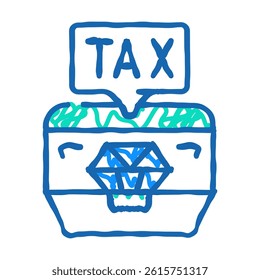 jewelry tax doodle icon sketch vector. jewelry tax sign. isolated symbol illustration