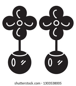 Jewelry vector, dangle earring icon