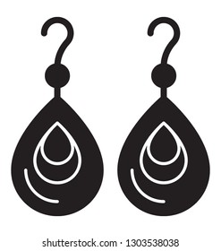 Jewelry vector, dangle earring icon