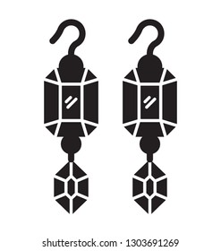 Jewelry vector, dangle earring icon