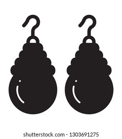 Jewelry vector, dangle earring icon