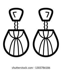 Jewelry vector, dangle earring icon