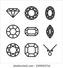 Jewelry Vector Flat Line Icons Set