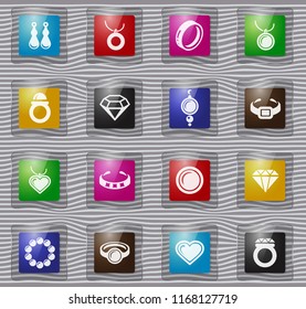Jewelry vector glass icons for user interface design