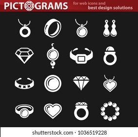 Iconos vectoriales de joyería para diseño de interfaz de usuario