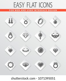 Jewelry vector icons for user interface design