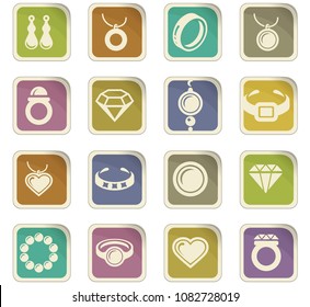 Jewelry vector icons for user interface design